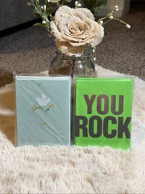 ✨American Greeting -Set of 2 Packaged Greeting Cards - Dove Floral & 'YOU ROCK'✨